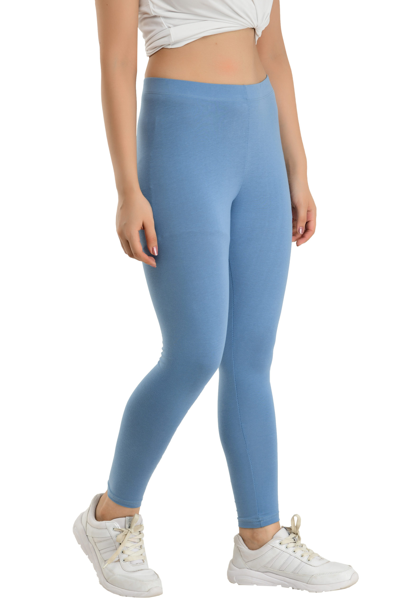 Buy LA12ST Women's Blue Side Zipper Jean Look Jeggings Tights Spandex Leggings  Denim Pants at Amazon.in
