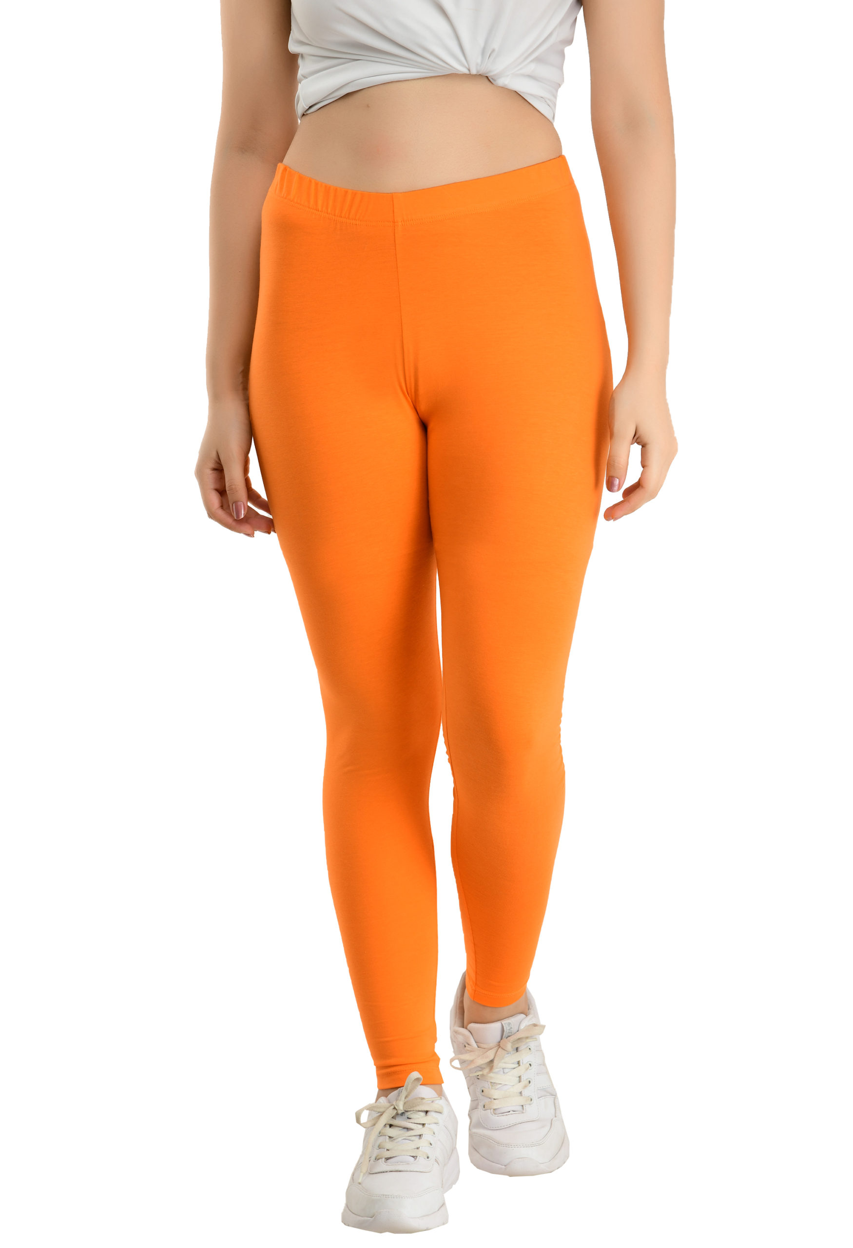 Buy MANTU Women's Cotton Lycra Ankle Length Leggings Orange. at Amazon.in