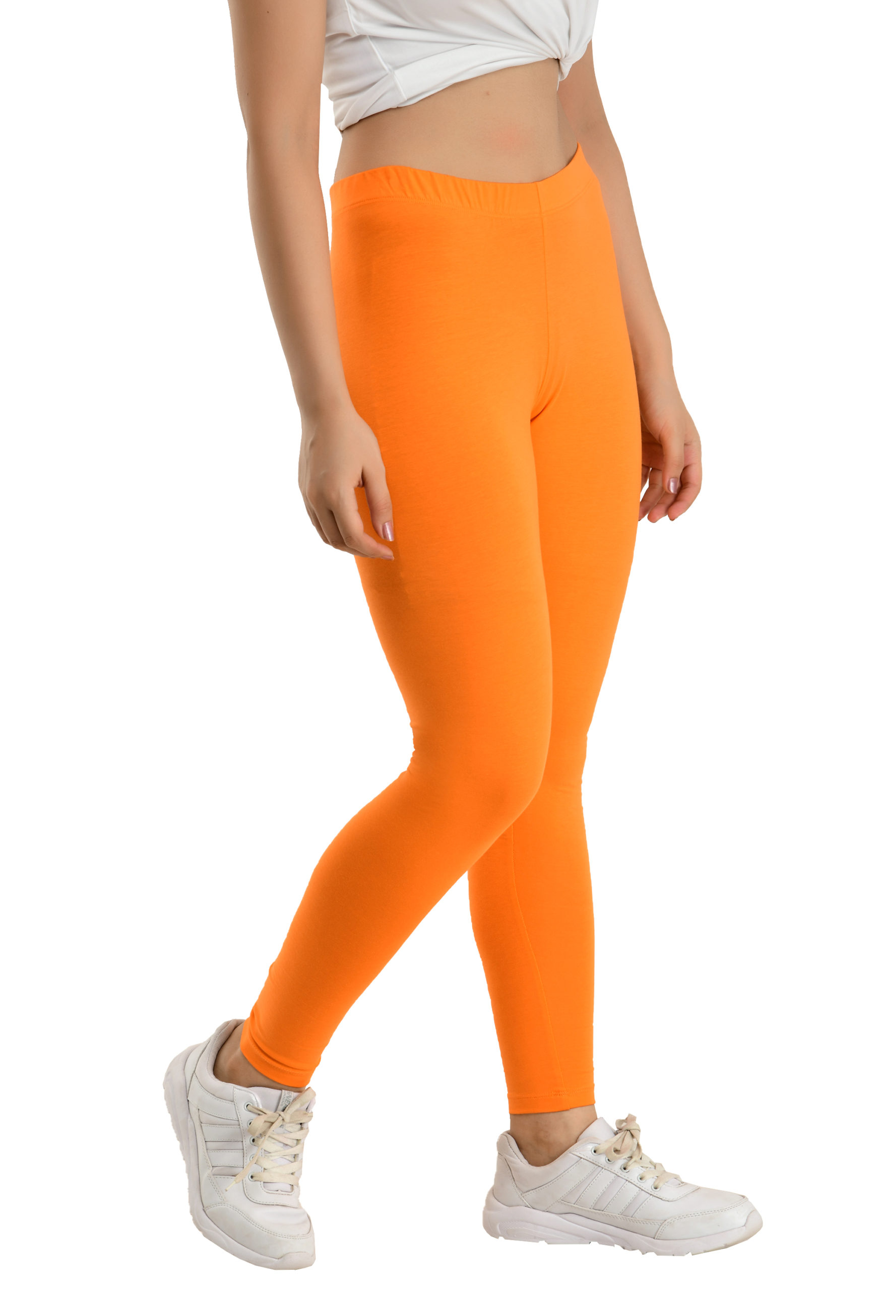 HERE&NOW Women Orange Solid Three-Fourth Length Leggings Price in India,  Full Specifications & Offers | DTashion.com